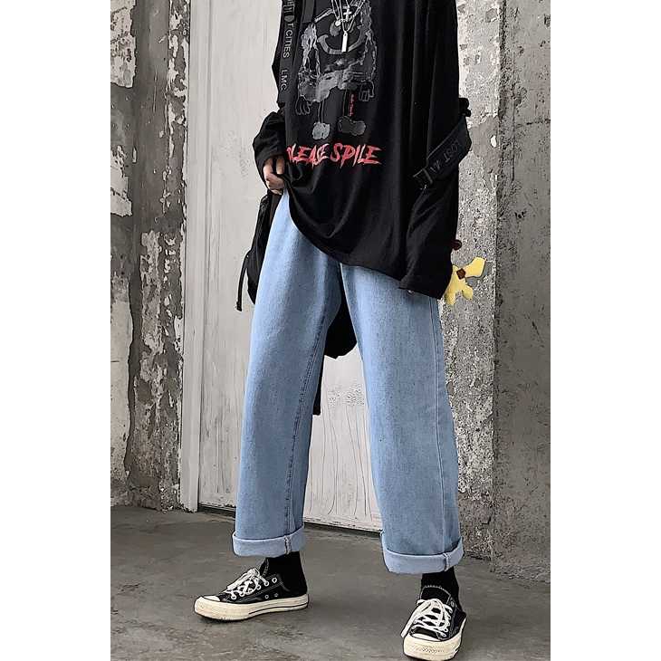 Quần jeans dáng rộng phong cách Hàn Quốc trẻ trung cá tính | BigBuy360 - bigbuy360.vn