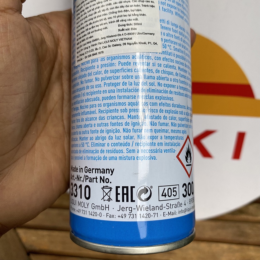 Chai xịt silicon bảo dưỡng cao su chứa dầu silicon giúp bôi trơn, dưỡng ron cao su Liqui Moly nhập Đức 3310 300ml
