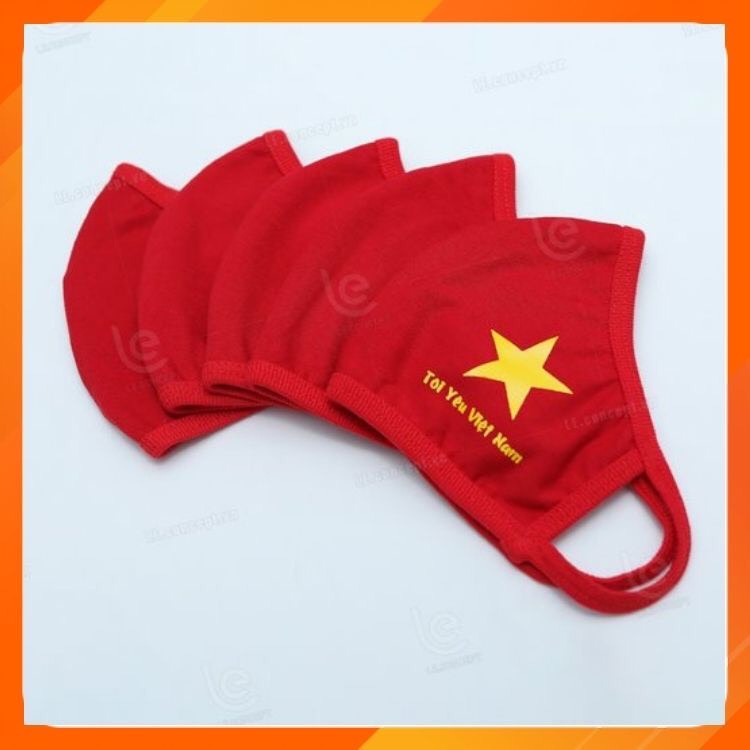 Khẩu trang vải kháng khuẩn cờ đỏ sao vàng Unisex nam nữ nhiều sẵn kèm video KT.2.02