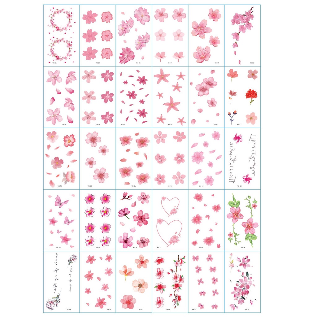 ✨✨Hình xăm dán nhiều mẫu họa tiết hoa xinh xắn dễ thương