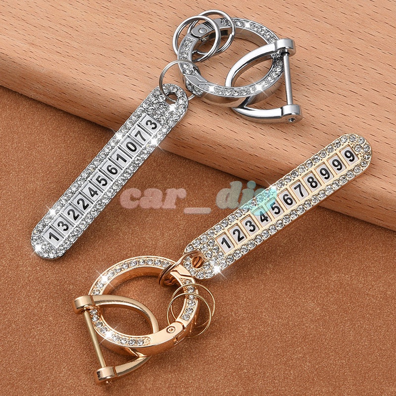 Mới Móc Chìa Khóa Gắn Số Điện Thoại Pha Lê Sang Trọng Chống Thất Lạc Dùng Làm Quà Tặng