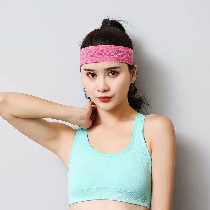 Băng đô thể thao headband cotton đeo trán thấm chặn mồ hôi chống trượt co giãn thời trang bản 5cm sb sport