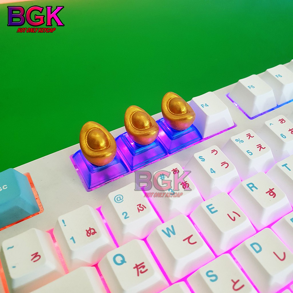 Keycap Lẻ Kim Nguyên Bảo Thỏi Vàng Cực Đẹp SA profile 1U ( keycap resin độc lạ )( Keycap Artisan )