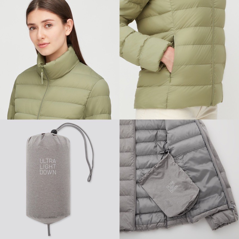 Áo khoác lông vũ siêu nhẹ nữ cổ trụ dòng Ultra Light Down xinh xắn của Uniqlo
