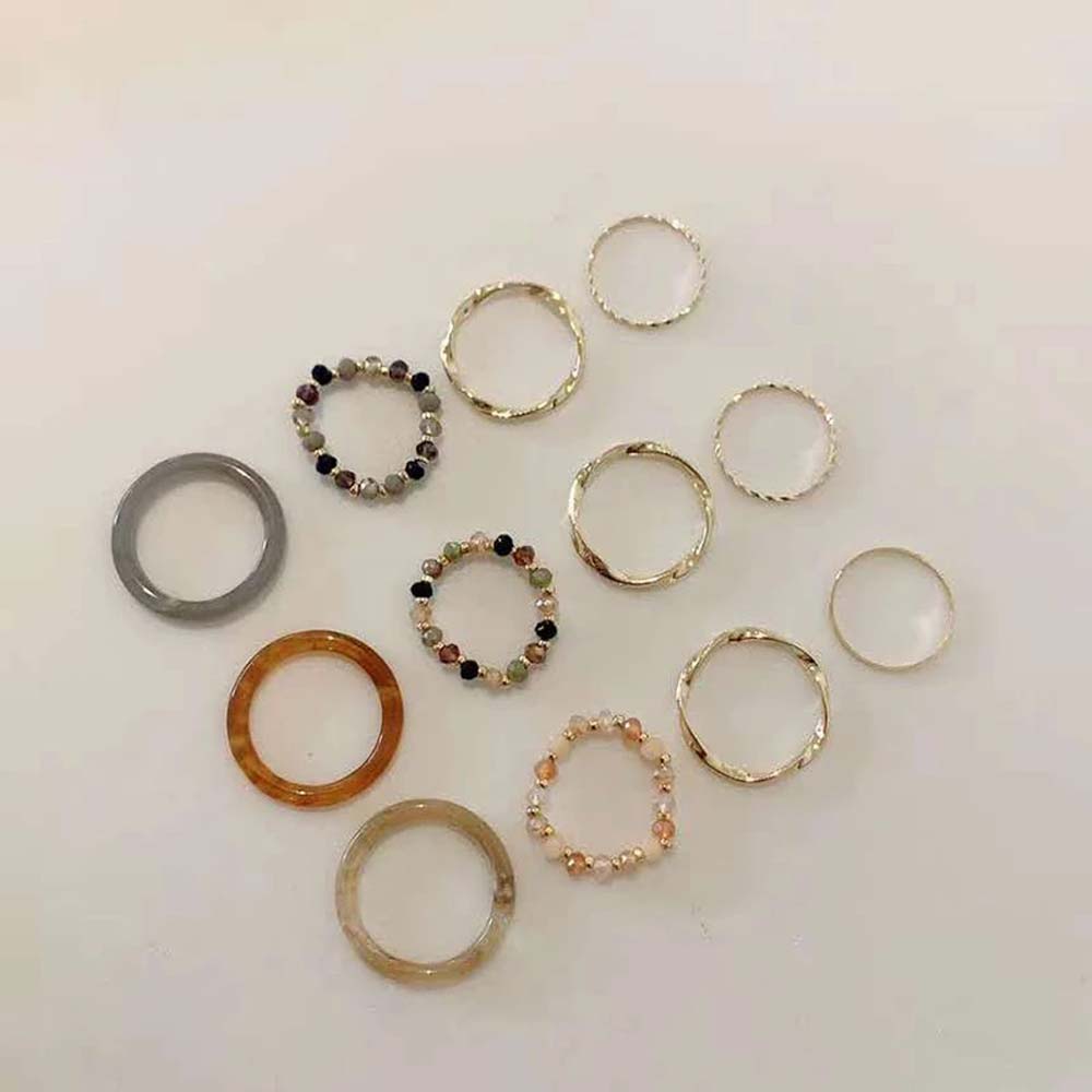 Set 4 Nhẫn Đeo Tay Kim Loại Phong Cách Vintage Cho Nữ