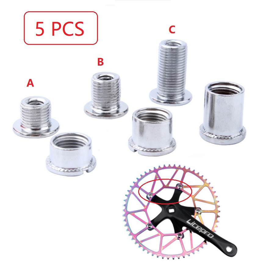 Bộ 5 Cặp Bu Lông Và Đai Ốc Cho Xe Đạp Leo Núi