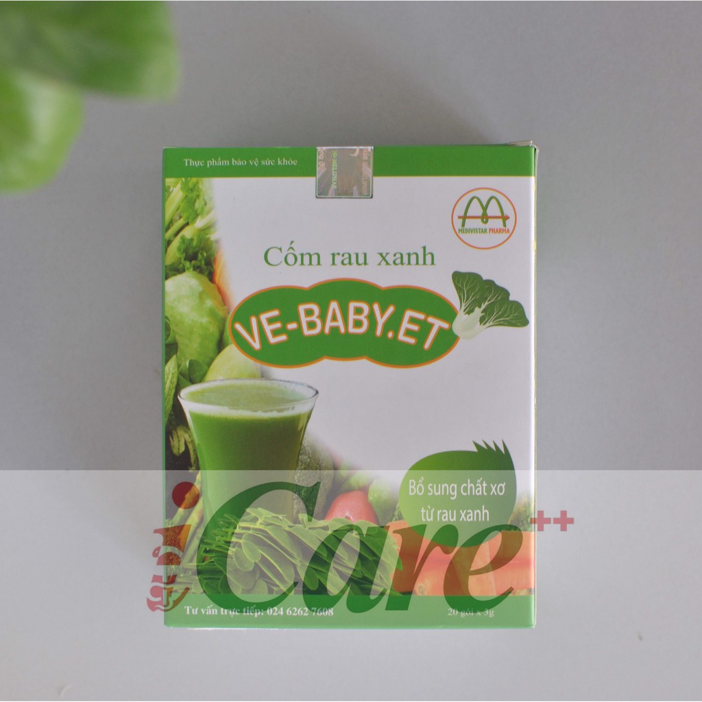 CỐM RAU XANH VE BABY ET BỔ SUNG CHẤT XƠ, VITAMIN HỘP 20 GÓI