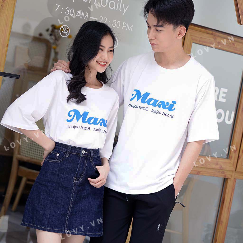 Áo đôi nam nữ thiết kế phông tay lỡ unisex chất mịn đẹp LOVY Oversize