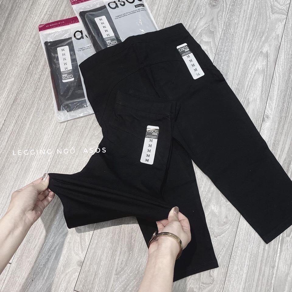 Quần Legging Lửng, Ngố Nữ Nâng Mông Thun Cotton Có Túi Zip N401