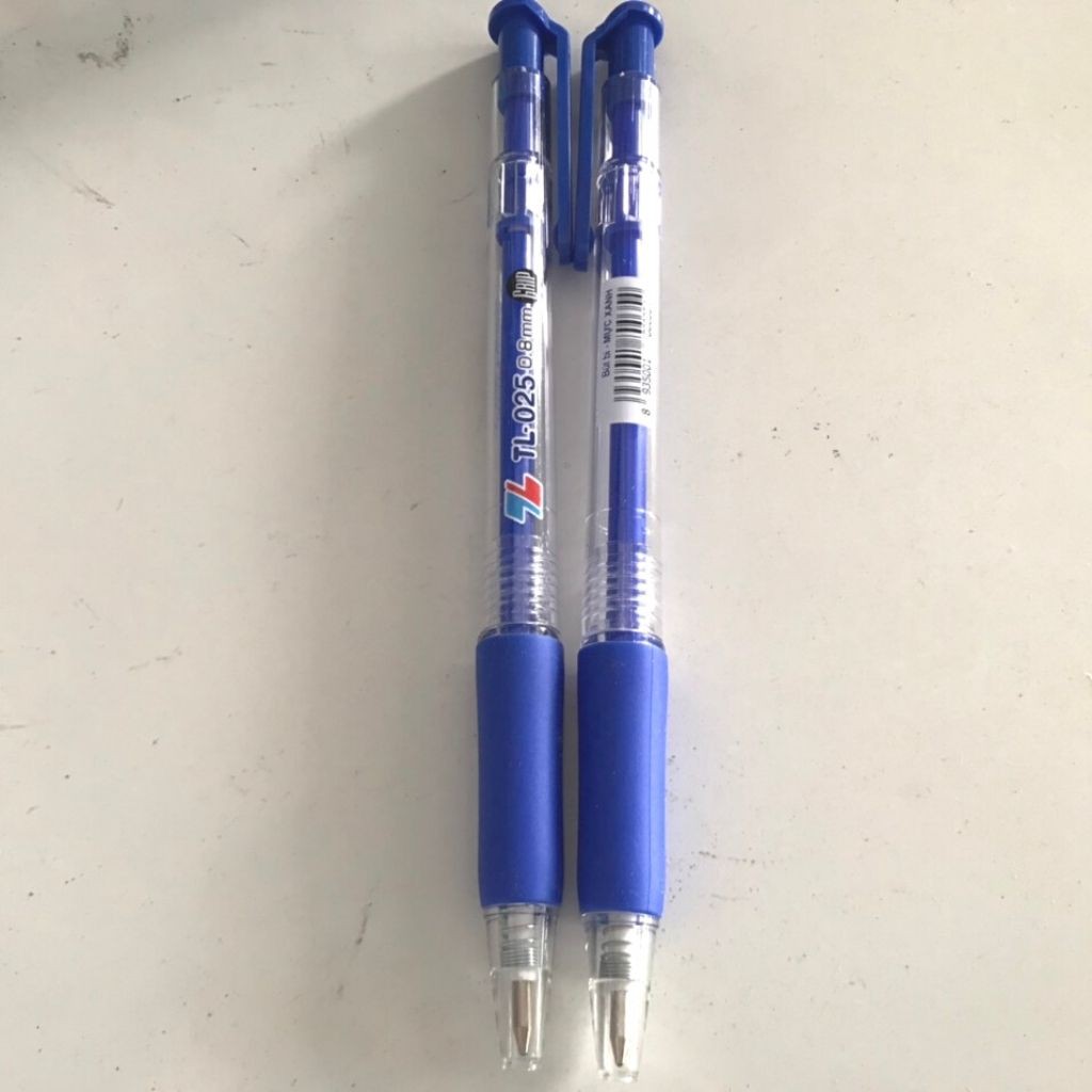 Hộp bút bi Thiên Long 025/bút TL-025, ngòi 0,8mm, mực xanh, chính hãng, giá rẻ