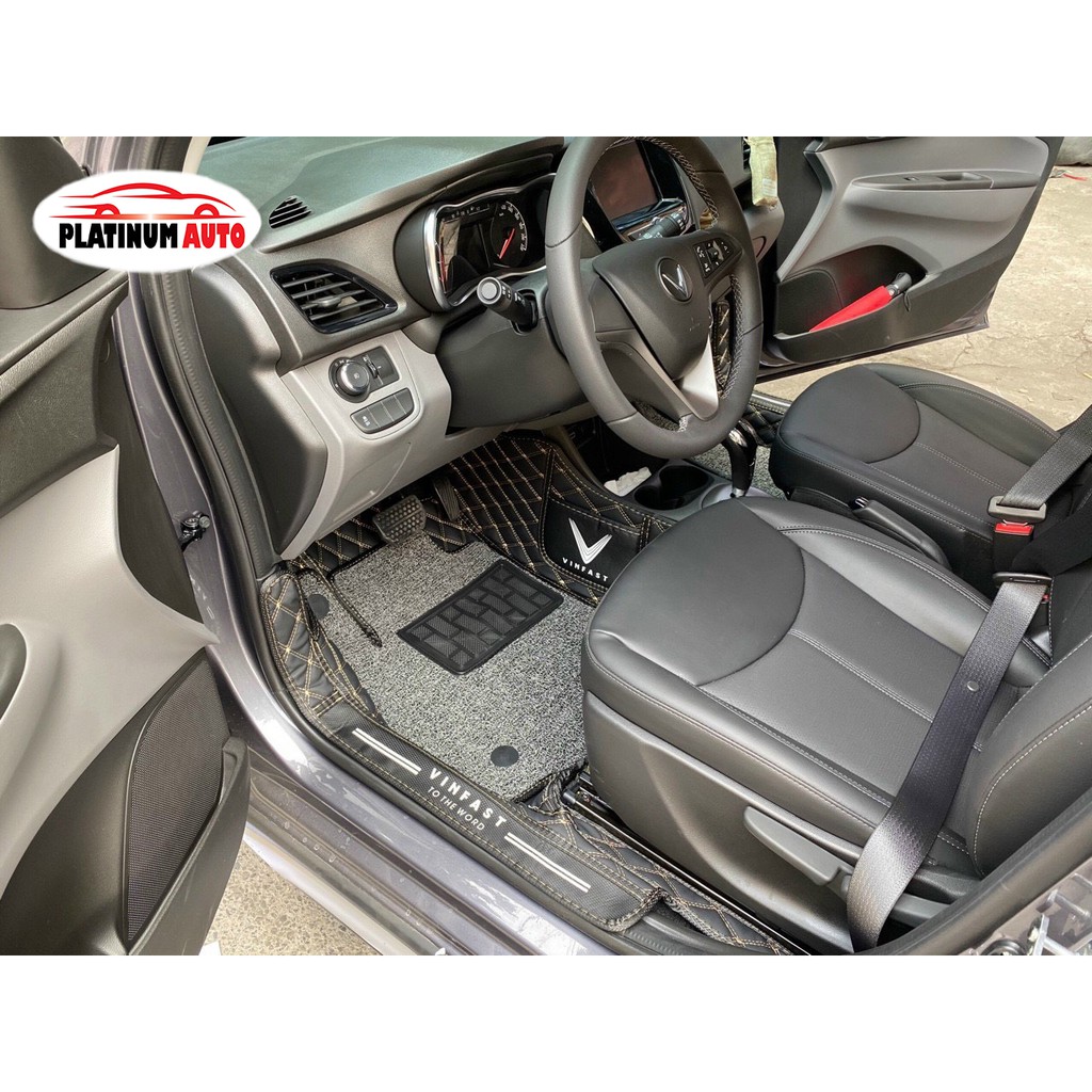 Thảm lót sàn ô tô 6D Vinfast Fadil thành cao may túi và tràn viền bậc cửa