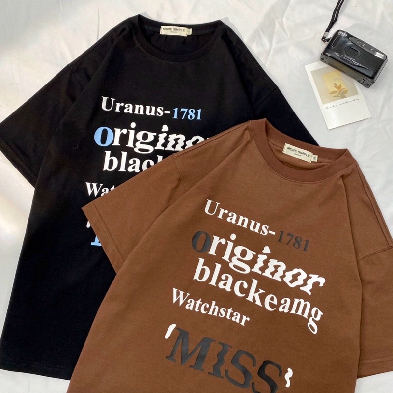 Áo Thun Tay Lỡ Unisex 1781 MISS màu NÂU/ĐEN /Nam nữ unisex/ Áo phông cổ tròn form rộng Jaystoree ❤️