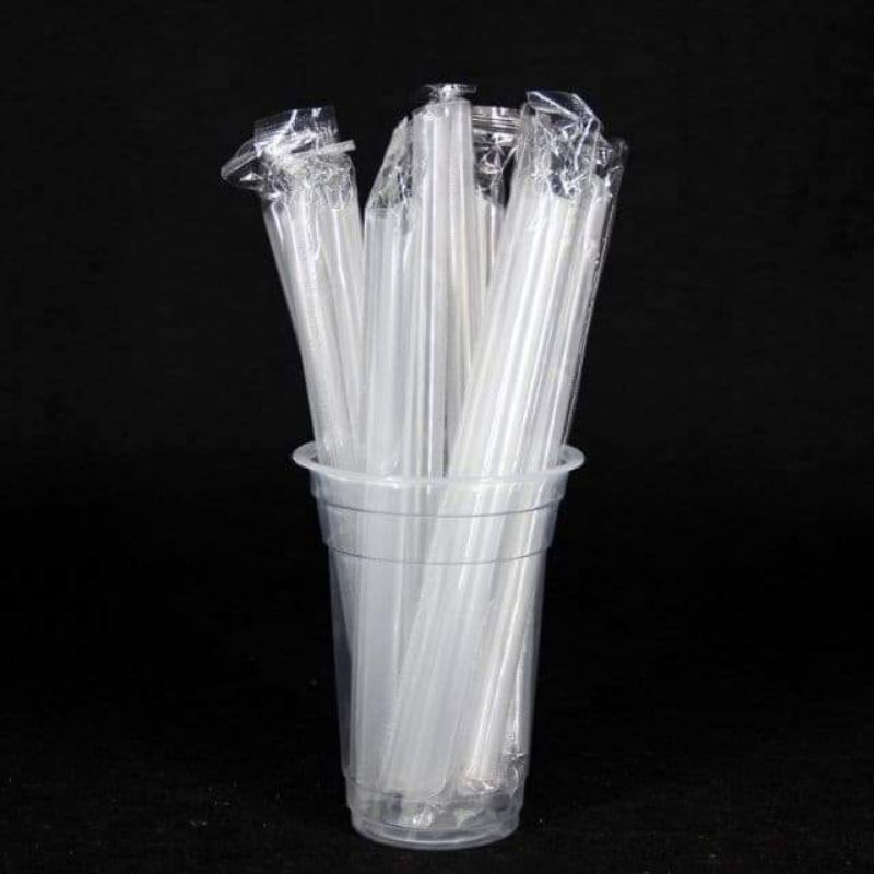 10k/35c ống hút trà sữa trong suốt bọc nilon