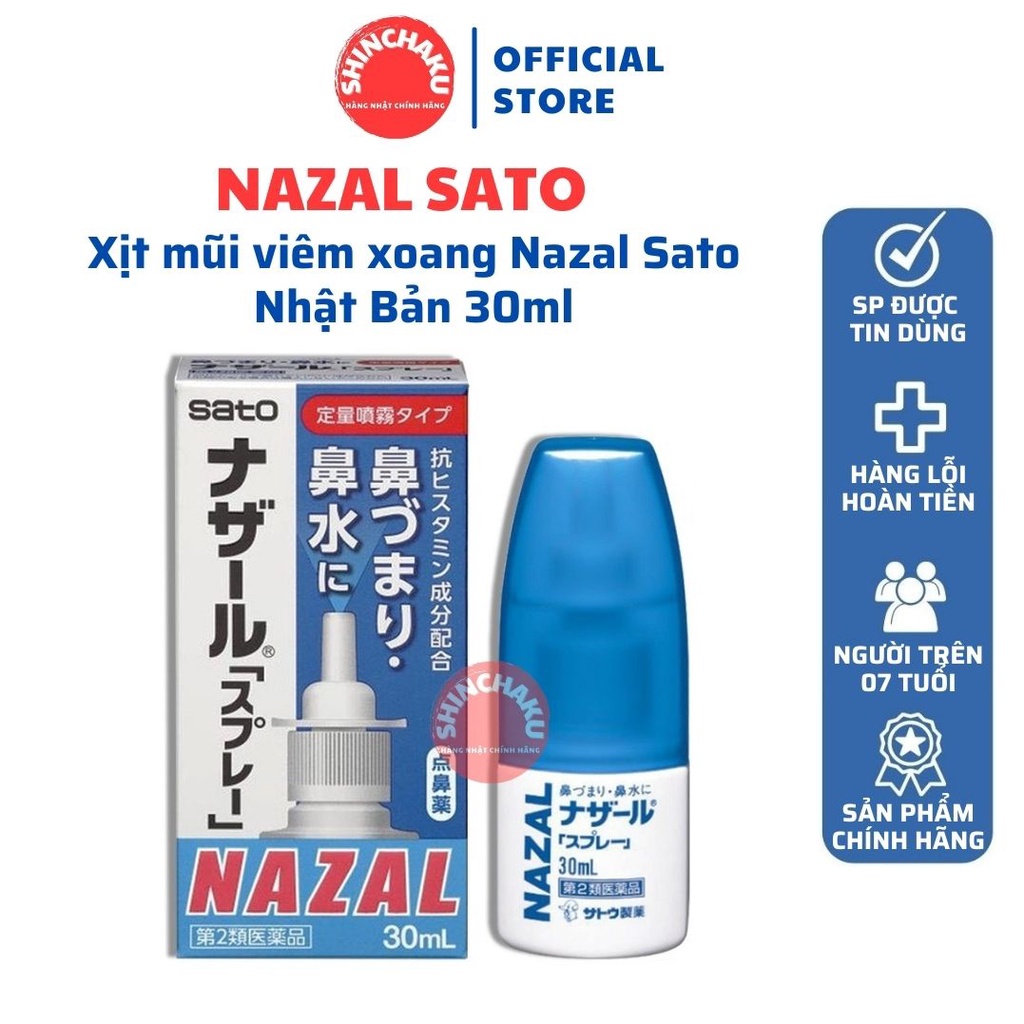 Xịt mũi viêm xoang Nazal Sato Nhật Bản - Chai 30ml thumbnail