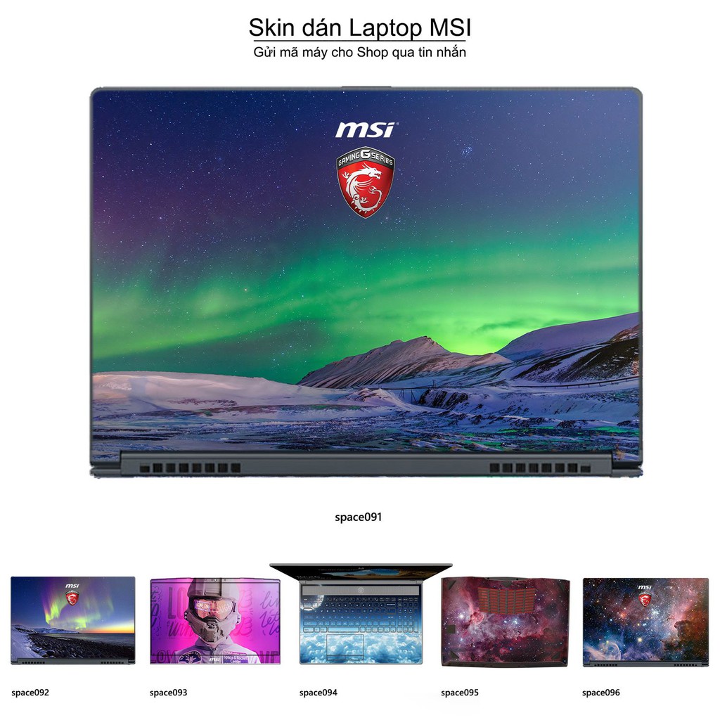 Skin dán Laptop MSI in hình không gian nhiều mẫu 16 (inbox mã máy cho Shop)