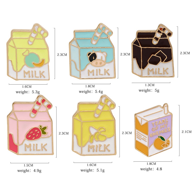Huy hiệu cài áo hình sữa chua/nước chanh sáng tạo