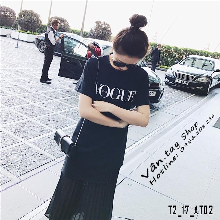 Áo thun dáng dài Vogue .