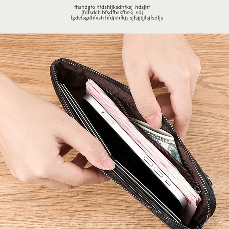 Ví Da Nam Dáng Dài Có Khóa Kéo Phong Cách Vintage