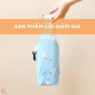 SẢN PHẨM LỖI GIẢM GIÁ - Túi vải 1 quai họa tiết vịt xanh/ Túi vải đựng bình nước,ly giữ nhiệt, bình giữ nhiệt