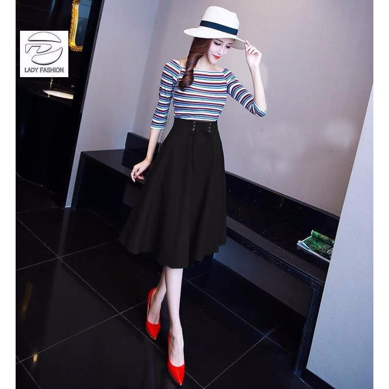 Chân Váy Nữ ❣️𝑭𝒓𝒆𝒆𝒔𝒉𝒊𝒑❣️ Chân Váy Xòe Đan Lưng Hot – Trend - Hàng thiết kế phom chuẩn đẹp