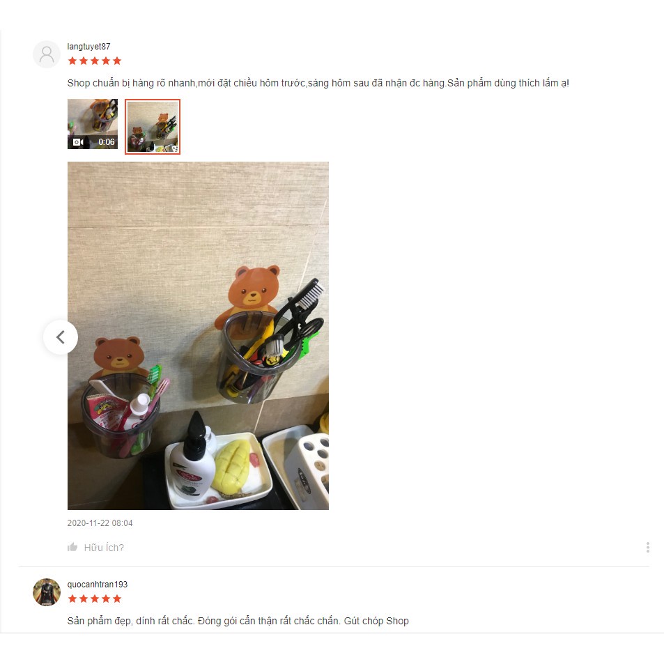 Cốc Gấu Đựng Bàn Chải Kem Đánh Răng, Cốc Gấu Dán Tường Siêu Dính 88183 Chợ Tốt Store