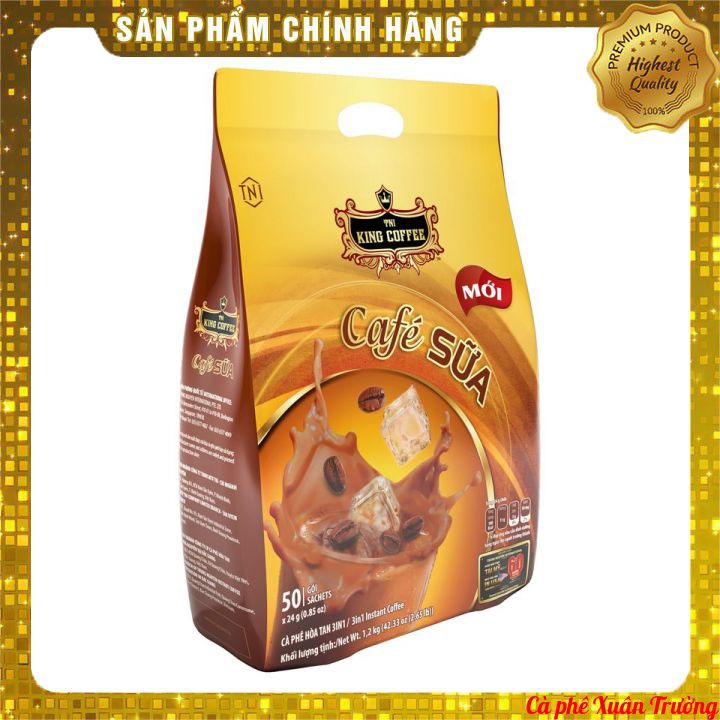 Café SỮA hòa tan KING COFFEE - Túi 50 gói x 24 g (1,2 Kg) | BigBuy360 - bigbuy360.vn