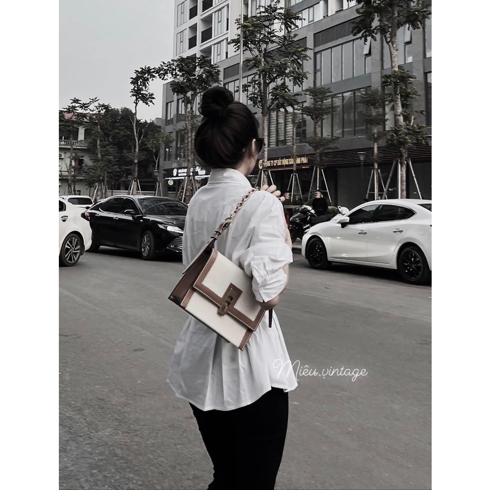 Áo sơ mi trắng tay bồng xếp li eo áo sơ mi trắng nhún eo công sở MIVOSA SM010