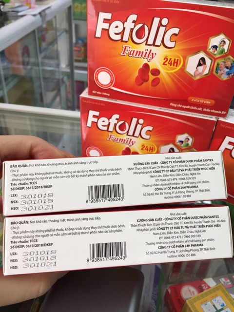 ✅ Fefolic family-viên uống bổ sung Sắt,acid folic