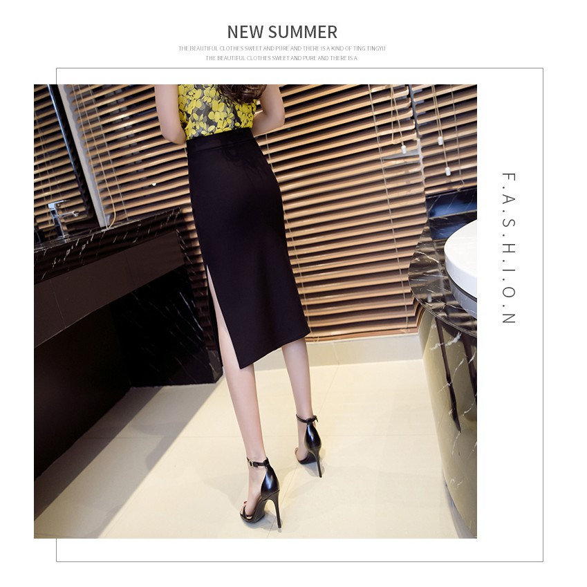 Chân váy bút chì, chân váy nữ xẻ tà chất vải thun co giãn form ôm tôn dáng CV02 | BigBuy360 - bigbuy360.vn