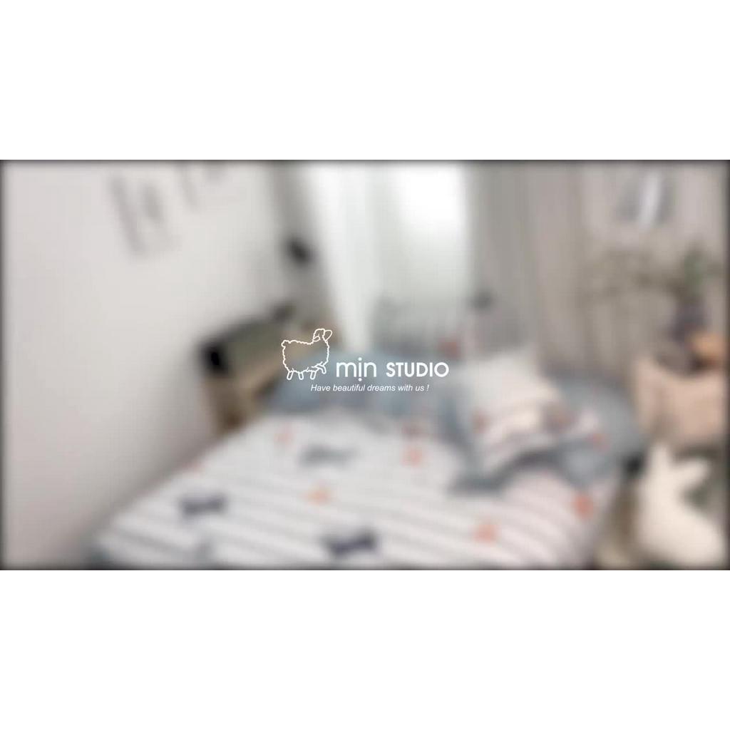Bộ chăn ga gối cotton 3D MỊN DECOR mềm mịn thoáng mát bo chun nhiều mẫu mã | BigBuy360 - bigbuy360.vn