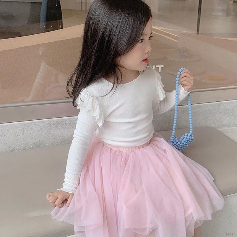 Áo sơ mi tay dài màu sắc trẻ trung phong cách Hàn Quốc cho bé gái Se7en