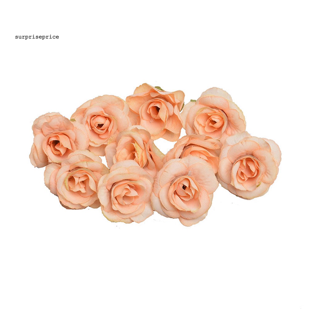 Set 10 Bông Hoa Hồng Giả 4cm Trang Trí Tiệc Cưới / Lễ Hội DIY