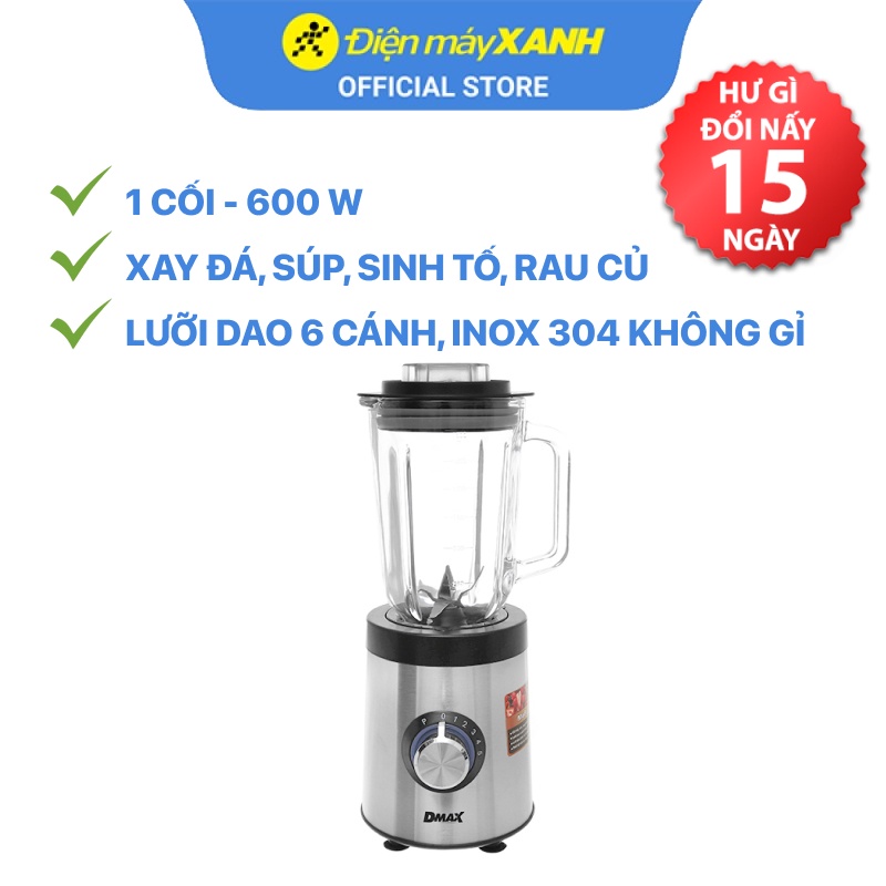 [Mã ELHA22 giảm 6% đơn 300K] Máy xay sinh tố DMAX 6760 1.5 lít 600W xay đá, rau củ - Chính hãng BH 12 tháng