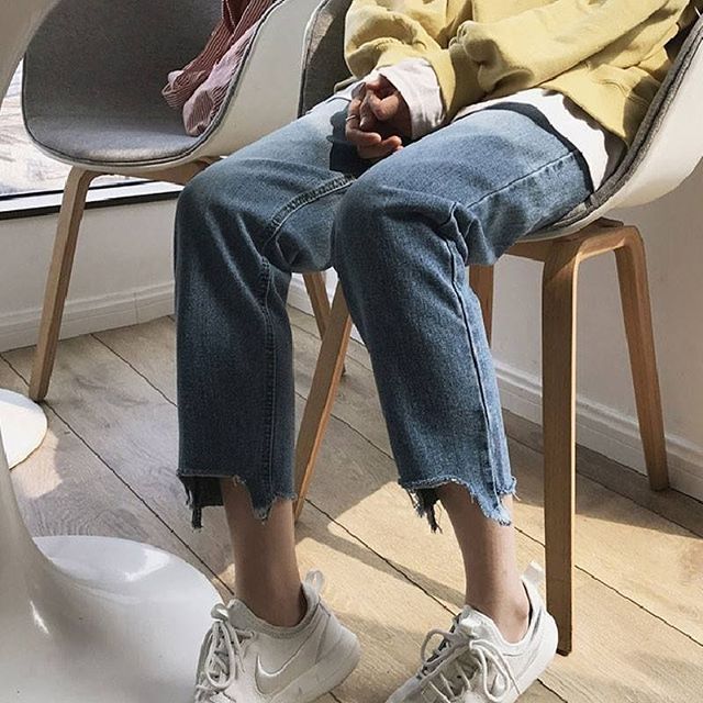 Hàng Sẵn_ Quần Jeans nữ dáng rộng quần dáng cao bồi