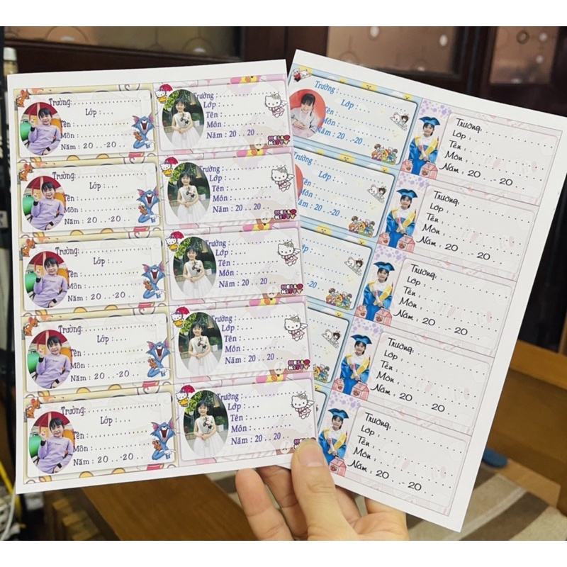 Nhãn vở in theo yêu cầu 40 nhãn/ nhãn dán in ghép theo yêu cầu