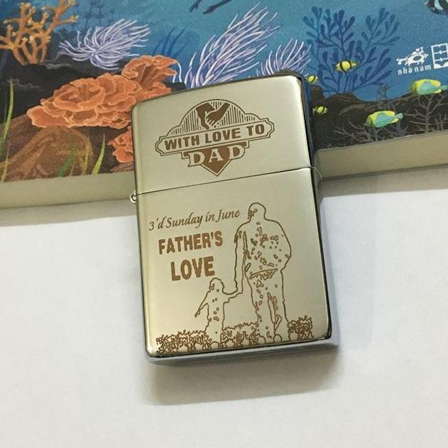 Vỏ Bật Lửa Zippo USA Tình Cha Con