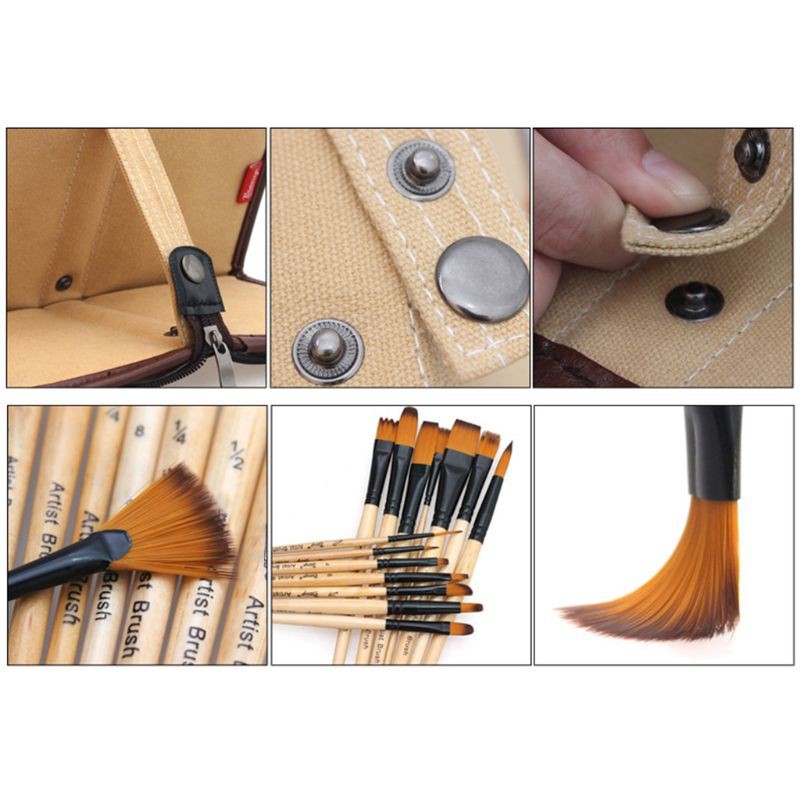 Set 14 Cọ Vẽ Màu Nước Kèm Túi Đựng