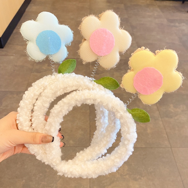 Bờm Cài Tóc Lò Xo Đu Đưa Gắn Bông Hoa Xinh Xắn Phòng Cách Hàn Quốc Dành Cho Nữ