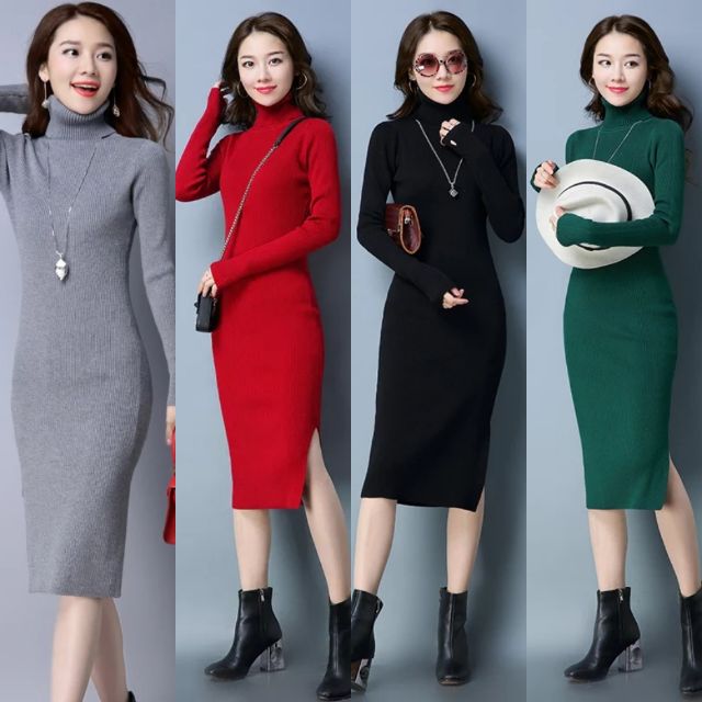 Đầm len dài hàng nhập