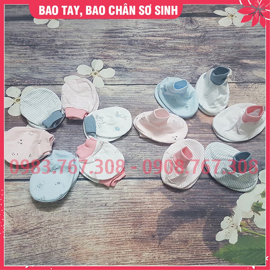 [MioMio] Bao Tay/ Bao Chân Cho Bé Sơ Sinh Mio Chất Cotton Chun Bo Mềm