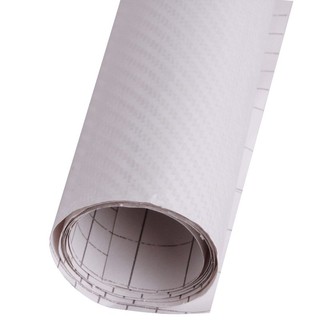 Tấm Decal Cacbon 3D dùng để dán Xe Hơi màu Trắng
