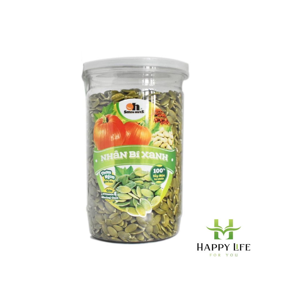 Nhân hạt bí xanh giòn thơm hộp 500g - Happy Life for You