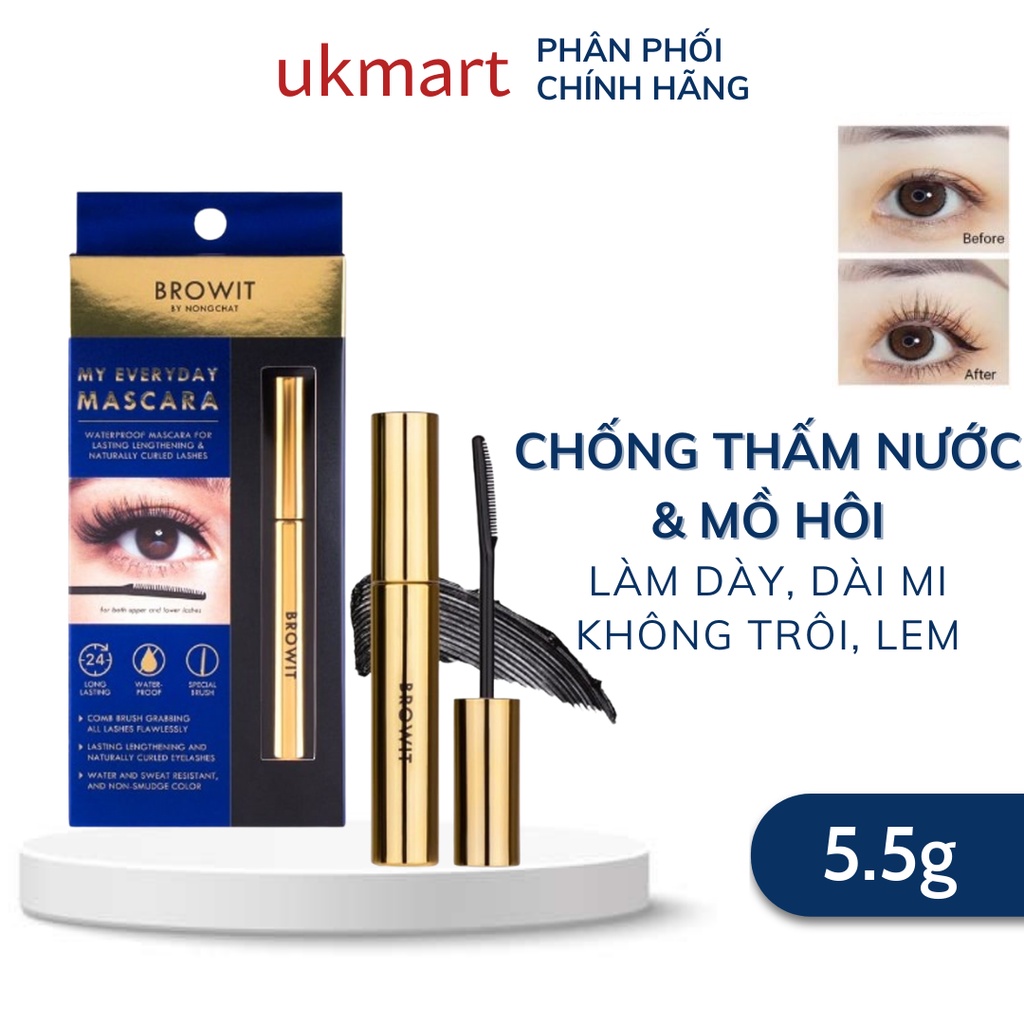 Mascara Dài Mi Và Cong Mi Browit Nongchat Thái Làm Chuyên Dụng Cho Makeup 5.5g