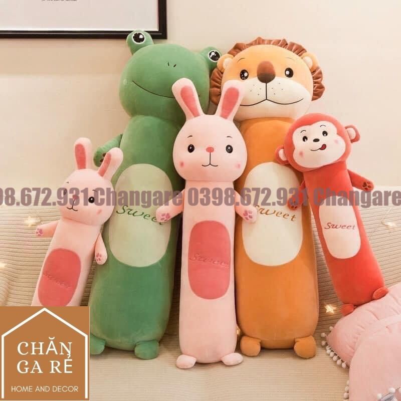 Gối ôm cho bé, gối ôm hình thú đáng yêu 4 size 55cm, 70cm, 90cm, 110cm