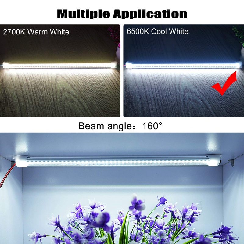 Dây Đèn LED 48 Bóng 12V Ánh Sáng Trắng 6500K Có Công Tắc Và Nam Châm Trang Trí Nội Thất Xe Hơi Van RV Với Phích Cắm US