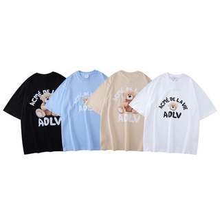 ADLV Áo Thun Tay Ngắn In Hình Gấu Trẻ Trung Cho Cặp Đôi