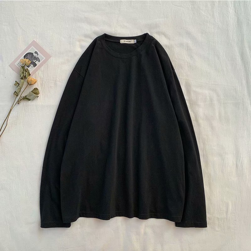 Áo Thun Trơn Tay Dài Cổ Tròn Phong Cách Hàn Quốc Có 7 Màu Cho Nam Và Nữ | BigBuy360 - bigbuy360.vn