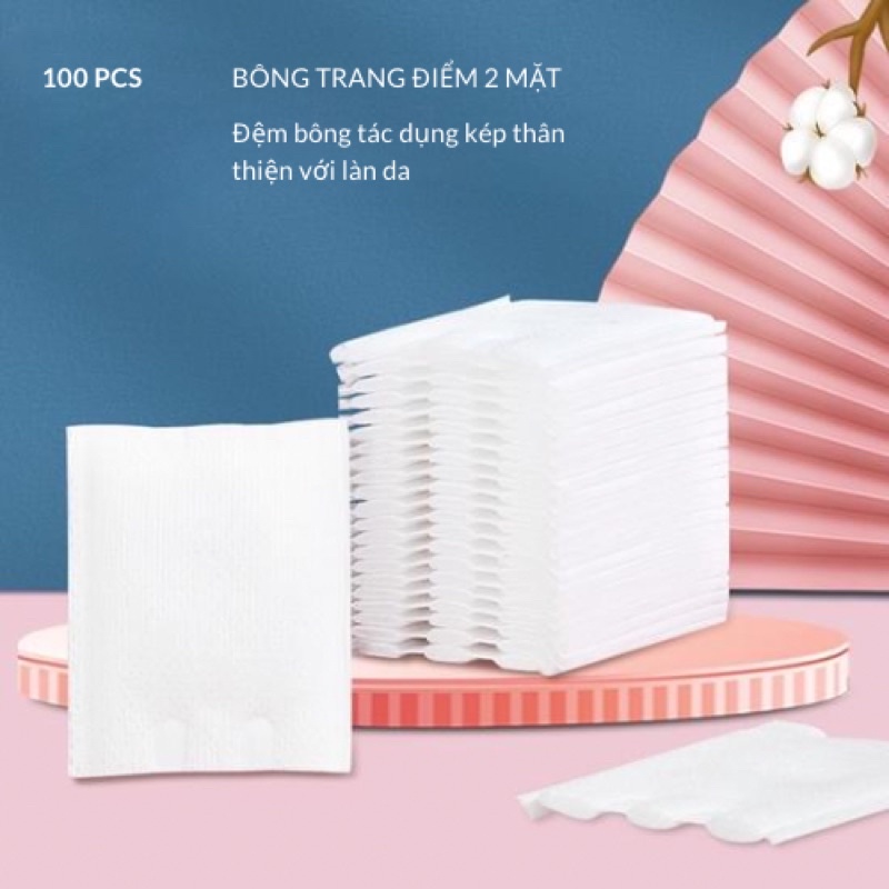 Bông Tẩy Trang Monkids 100% cotton (100miếng/gói)