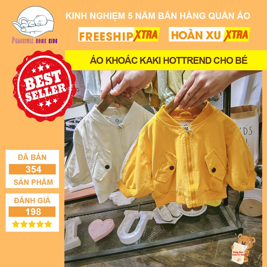 Áo Khoác Cho Bé Hottrend, Chất Liệu Kaki Chất Hơn Nước Cất - Peacefull - KHOT