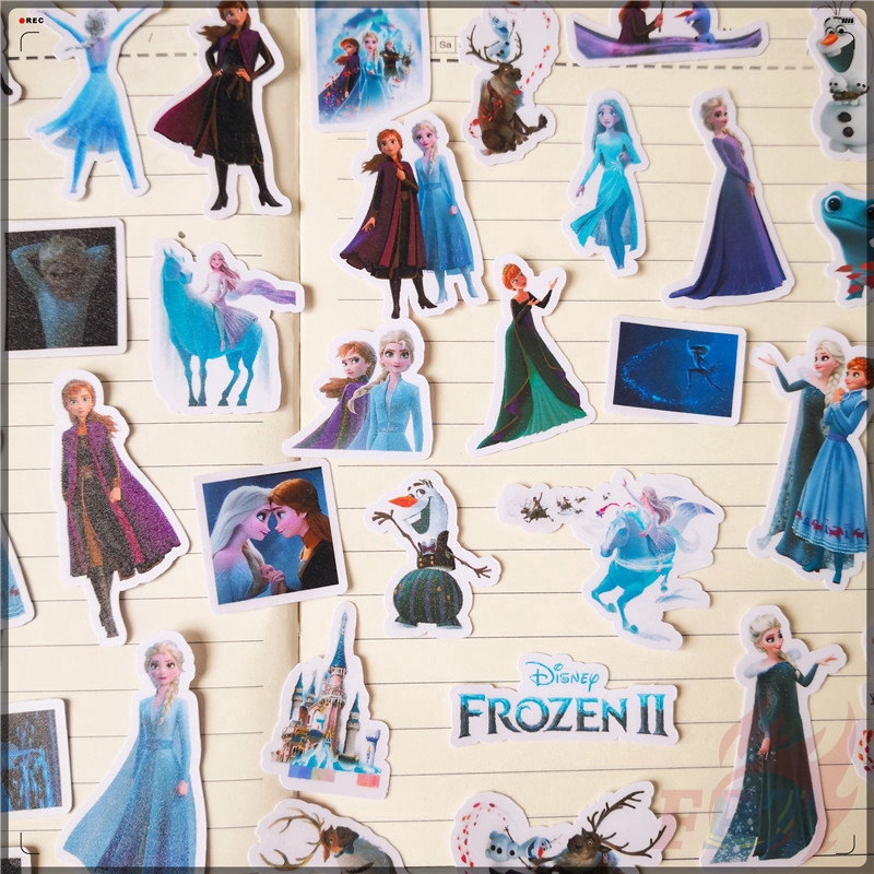 Set 40 Miếng Dán Hoạt Hình Frozen Ii Q-2 Trang Trí Sổ Tay